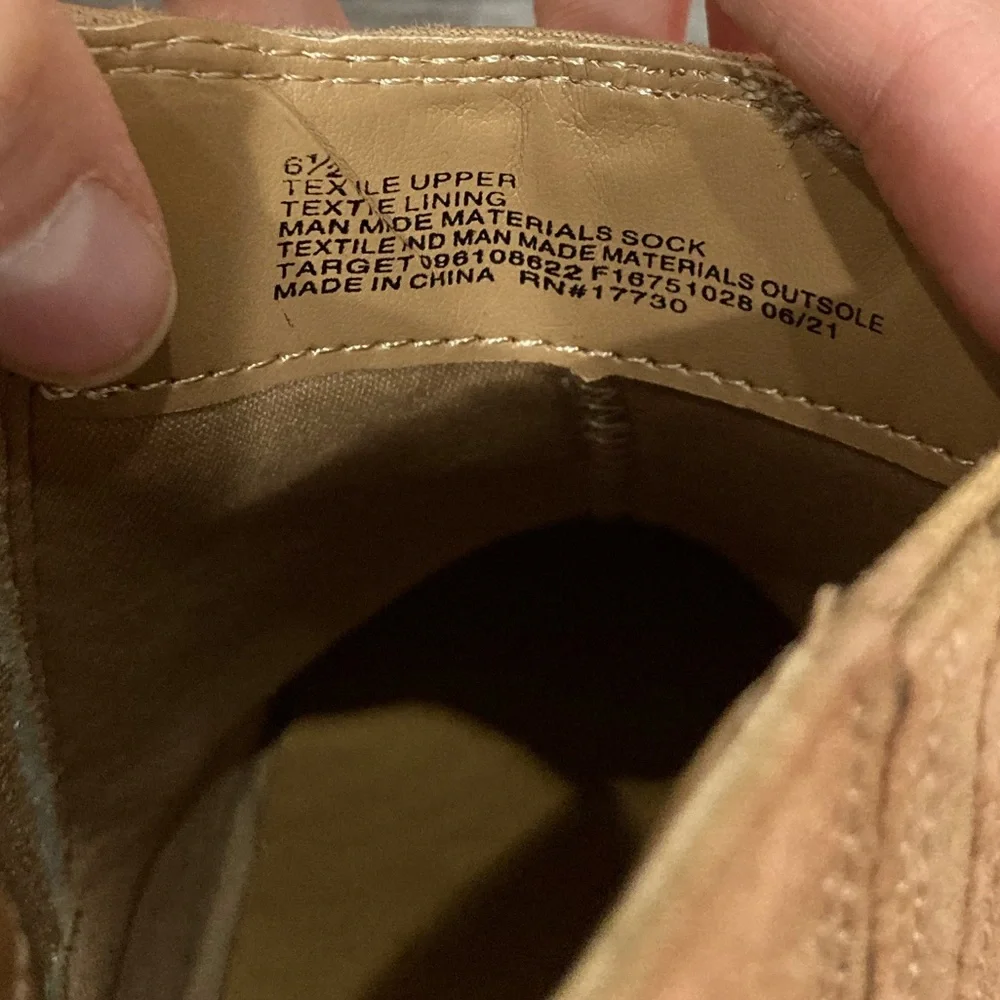 Universal Thread Tan Booties Western Slide on Size 6.5 - Picture 2 of 9